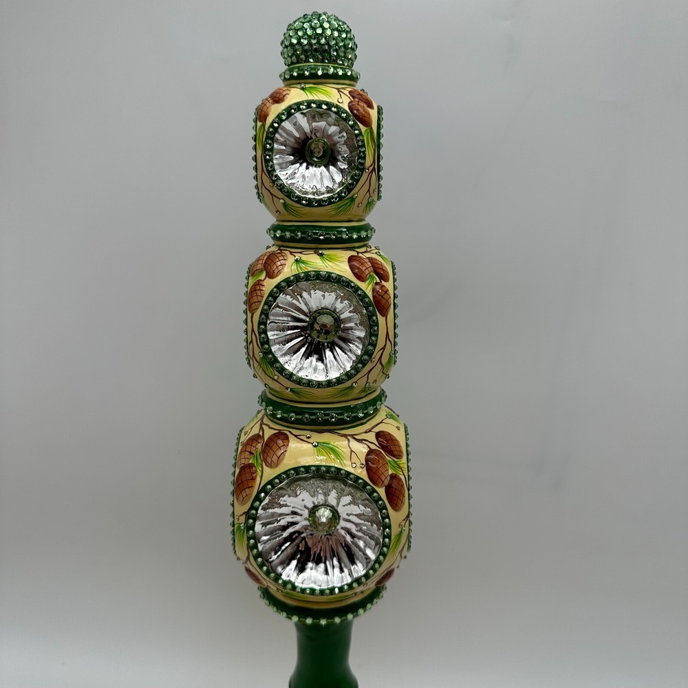2012 Patricia Breen Majestic Finial Pine 9.84" Tree Topper Neiman Marcus Reflect